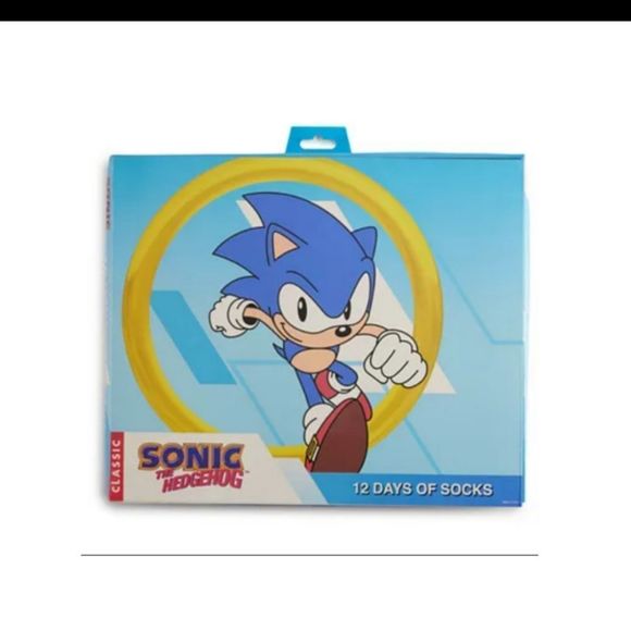 NEW SONIC THE HEDGEHOG BOX 12  pair of Men's Sock size 10-13, Shoe size 8-12 - Picture 4 of 5